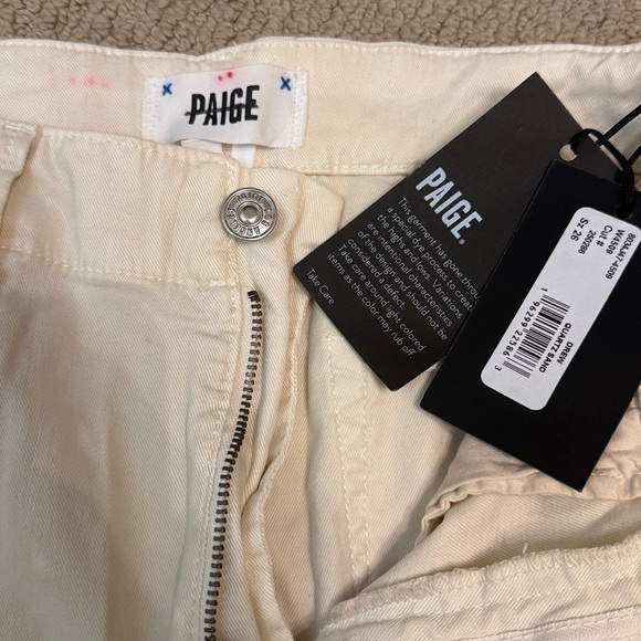 PAIGE Women's Straight Leg Cream Jeans - Picture 4 of 4